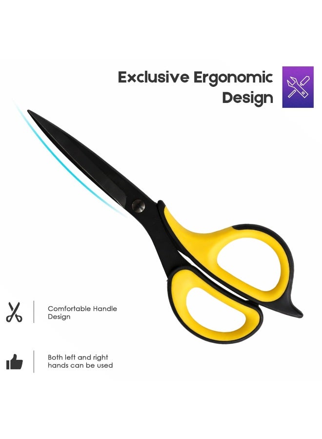 Deli Multi-Purpose Stainless Steel Scissors, 184mm Ergonomic Non-Slip Handle, Rust-Resistant Sharp Blades for Paper, Fabric, Leather & Craft Use - 6027 - Image 4